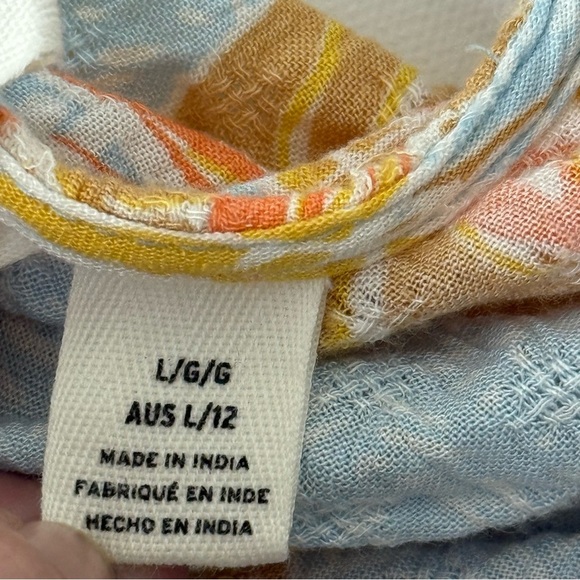 Roxy Women’s Floral Sundress Blue Yellow Orange Adjustable Straps Size L - Picture 8 of 8